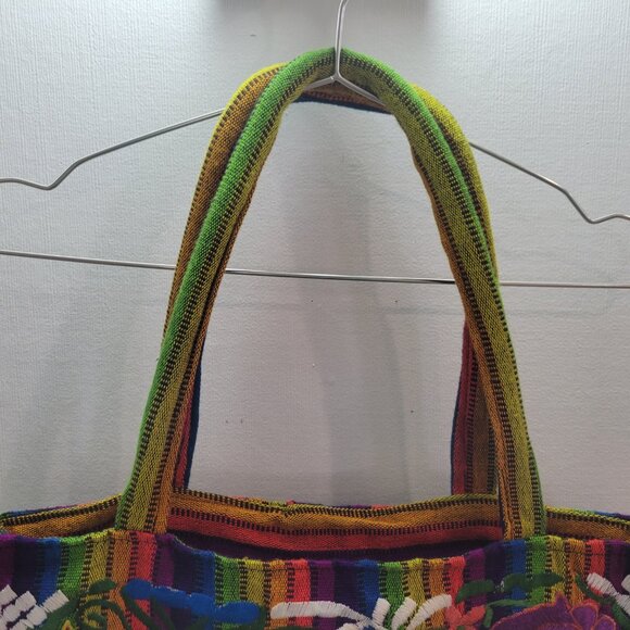 Handmade Floral Embroidered Mexican Shoulder Bag - Picture 10 of 12